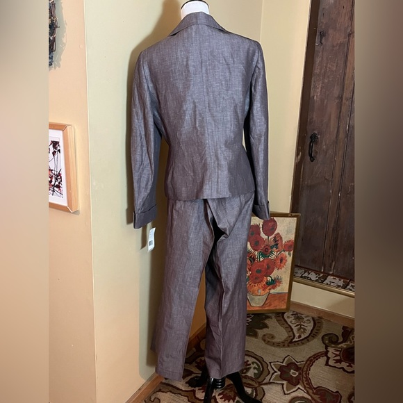 Lafayette 148 Size 14 Flat-Front Career Trouser Virgin Wool + Linen $328 NEW - Picture 15 of 16